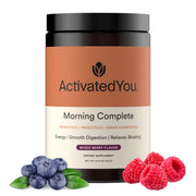 ActivatedYou Morning Complete bottle shown for daily gut health support.