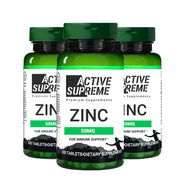 Active Supreme Zinc Citrate 50 mg bottle front promotes immune support and daily vitality