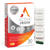 ActiveIron 25mg capsules in bottle front for daily iron support