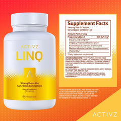 Activz LINQ capsules emphasizing gut health balance and digestive comfort