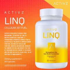 Activz LINQ bottle highlighting skin radiance and overall vitality