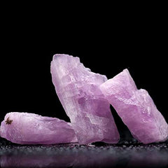 Acxico Kunzite rough stone viewed from multiple angles shows natural variation