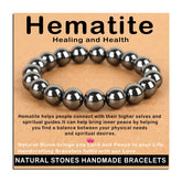 AD Beads hematite bracelet close-up, grounding style for daily wear