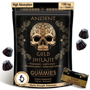 ad hoc gold shilajit gummies bottle highlights energy-boosting daily wellness.