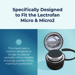LectroFan Micro2 travel case protects your sleep device during trips.