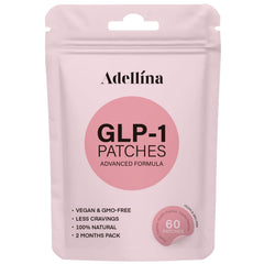 Adellina GLP-1 patches pack front for convenient daily vitality support.