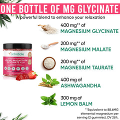 Adndale Magnesium Glycinate Gummies berry flavor close-up for tasty relaxation