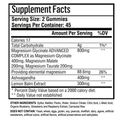 Adndale gummies packaging label highlighting sugar-free, vegan formula for adults and kids