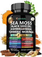 Adndale Sea Moss 18-in-1 fusion bottle for daily vitality