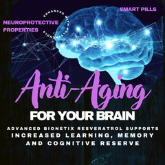 Advanced Bionetix resveratrol bottle label with capsules highlighting anti-aging and heart health potential.