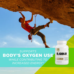 AdvoCare O2 Gold rhodiola root highlight conveys natural adaptogen for stamina.