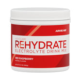 AdvoCare Rehydrate bottle cap close-up highlighting electrolyte blend for quick hydration.
