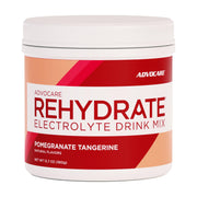 AdvoCare Rehydrate bottle with pomegranate tangerine flavor ready for hydration sessions