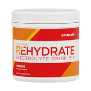 AdvoCare Rehydrate orange tub front view for refreshing electrolyte hydration