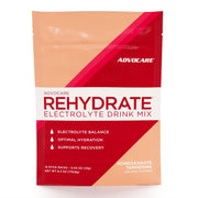 AdvoCare Rehydrate pomegranate-tangerine sticks close-up highlighting convenient on-the-go hydration