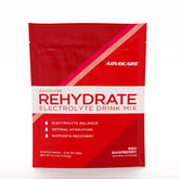 AdvoCare Rehydrate raspberry stick-pack for on-the-go hydration during workouts