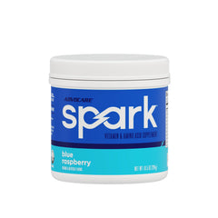 AdvoCare Spark blue raspberry tub ready for a focused energy boost.