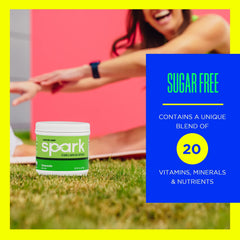 Close-up of AdvoCare Spark Limeade label showing vitamins and ingredients
