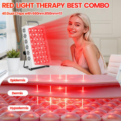 AearKing red light panel stand extended enabling hands-free positioning during sessions.