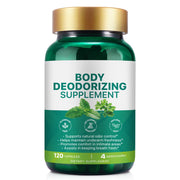 AEBEFBAW body deodorizing supplement bottle with label for all-day freshness.
