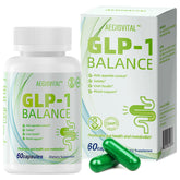 Aegisvital GLP-1 bottle closeup; convenient daily supplementation for digestion support.