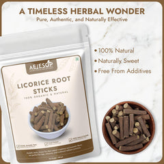 Packaging of AEJESOP Licorice Mulethi sticks on shelf, traditional digestive aid.