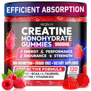 AEQNJV Creatine Gummies Monohydrate bottle showing ready-to-train energy support
