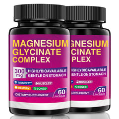AEQNJV magnesium glycinate bottle with capsules for easy daily absorption.