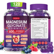 AEQNJV Magnesium Glycinate Gummies bottle shows a 60-day supply for calm sleep support.