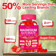 AEQNJV Raspberry-flavored magnesium glycinate gummies highlight tasty daily intake.
