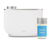 Aera diffuser front view in white, compact design for easy placement.