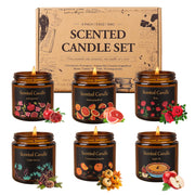 Aeraroma 6-pack candles set with amber jars for cozy home ambiance