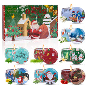 Aeraroma 8-pack Christmas candles in festive gift box for cozy holiday ambiance