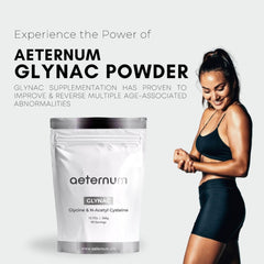 Aeternum GlyNAC powder label highlighting third-party testing