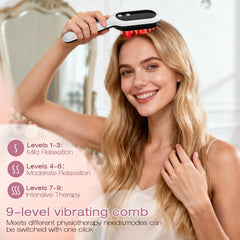 AFFLAT 3-in-1 comb blue-light therapy helps balance scalp oil.
