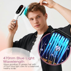 AFFLAT 3-in-1 comb red-light therapy provides targeted scalp support.