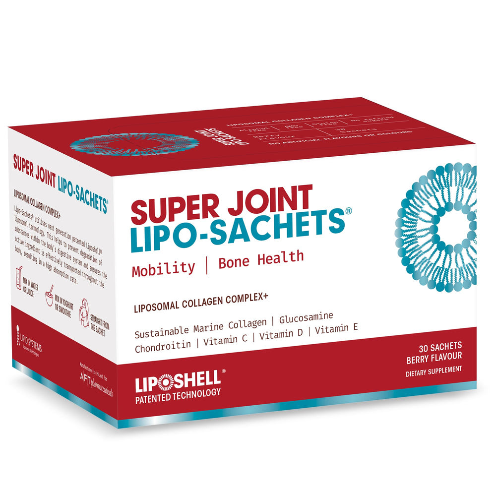AFT Pharmaceuticals Super Joint Lipo-Sachets packaging for easy, on-the-go joint support.