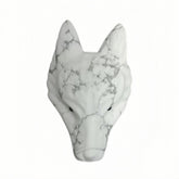 Afucats wolf head natural white howlite pendant with unique veining for a one-of-a-kind look.