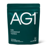 AG1 greens powder refill pouch with daily nutrient coverage and gut support.