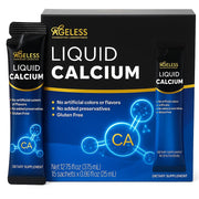 Ageless Liquid Calcium bottle for easy daily bone support.