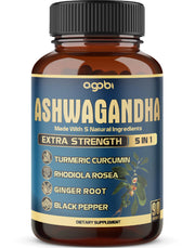 Agobi Ashwagandha extract capsules bottle front for daily resilience.