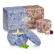 AGOL 2-pack scented candle tin on shelf releasing subtle floral aroma