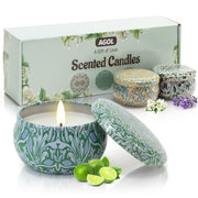 AGOL 3-pack lavender candle jar for calm evenings and floral ambiance