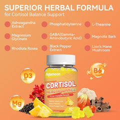 Agumoon Cortisol Gummies on desk suggesting easy daily pairing during work