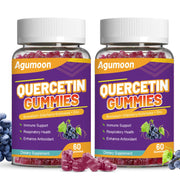 Agumoon 2-pack quercetin gummies front view for effortless daily immune support.
