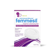 Aidance Femmesil vaginal soap bar packaging highlights an all-natural formula for daily comfort.