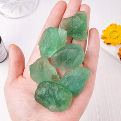 AierCrystal Green Fluorite rough-cut form highlights organic texture for display.