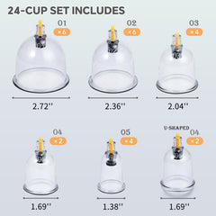 AIKOTOO six-size cup set for versatile body area coverage
