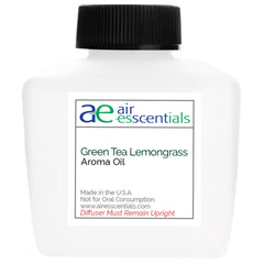 Air Esscentials green tea lemongrass bottle close-up highlighting a pure, lasting fragrance.