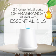 Cordless Air Wick Essential Mist diffuser in action for flexible scenting